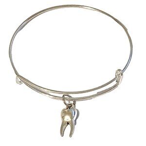 Tooth Charm Bracelet Silver Plated Dentist Dental Hygienist Graduation Gift